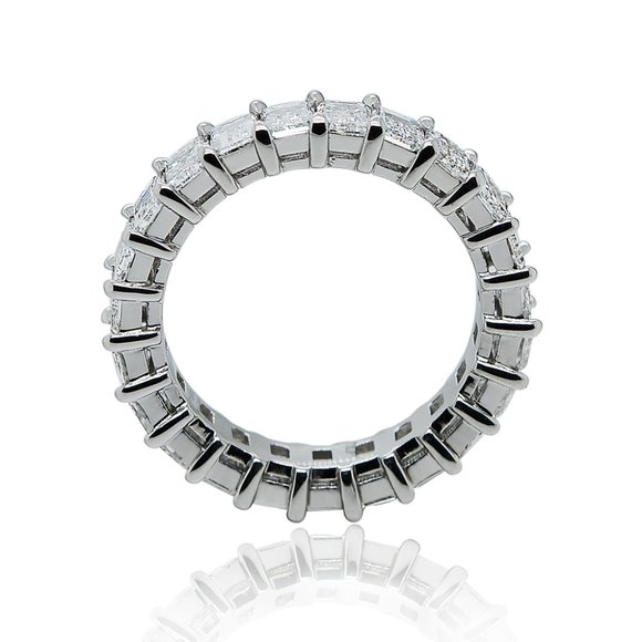 4.85 Ct. Tw. Emerald Cut Diamond Eternity Band In Platinum - Picture 4 of 5